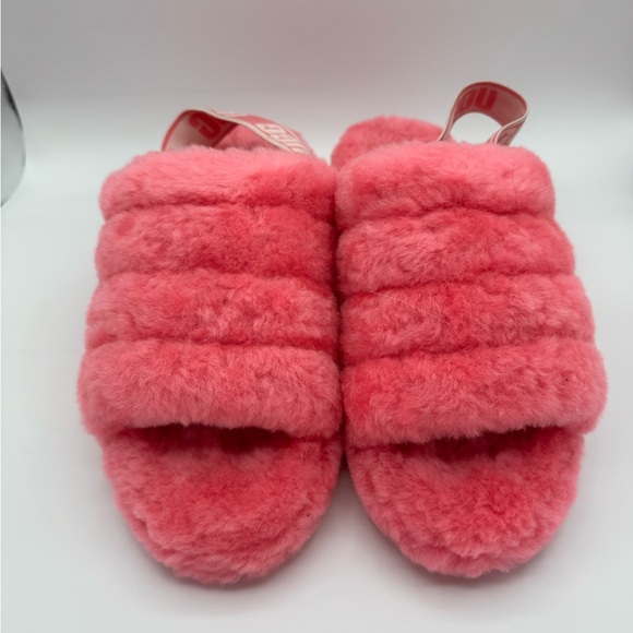 UGG Fluff Yeah!  Pink Slide Slippers - Picture 1 of 6